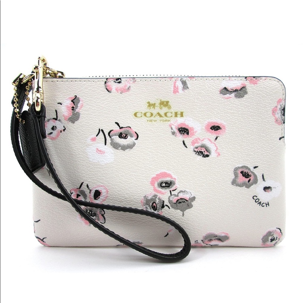 NWT Coach Corner Zip Wildflower Wristlet